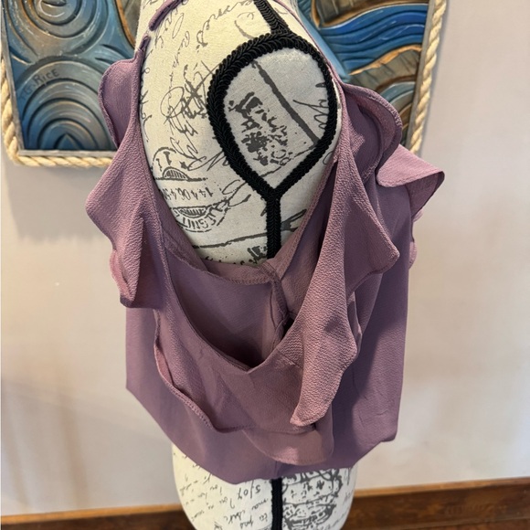 Purple Ruffle Off-Shoulder Top - Picture 3 of 4